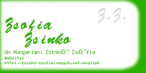 zsofia zsinko business card